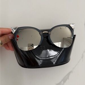 Fendi Glossy Black Sunglasses with Case